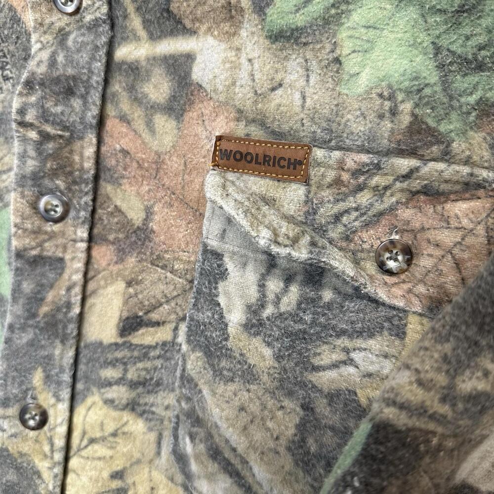 Vintage Woolrich Shirt Mens XL Long Camo Advantage Flannel Button Up Hunting 90s - Picture 6 of 9